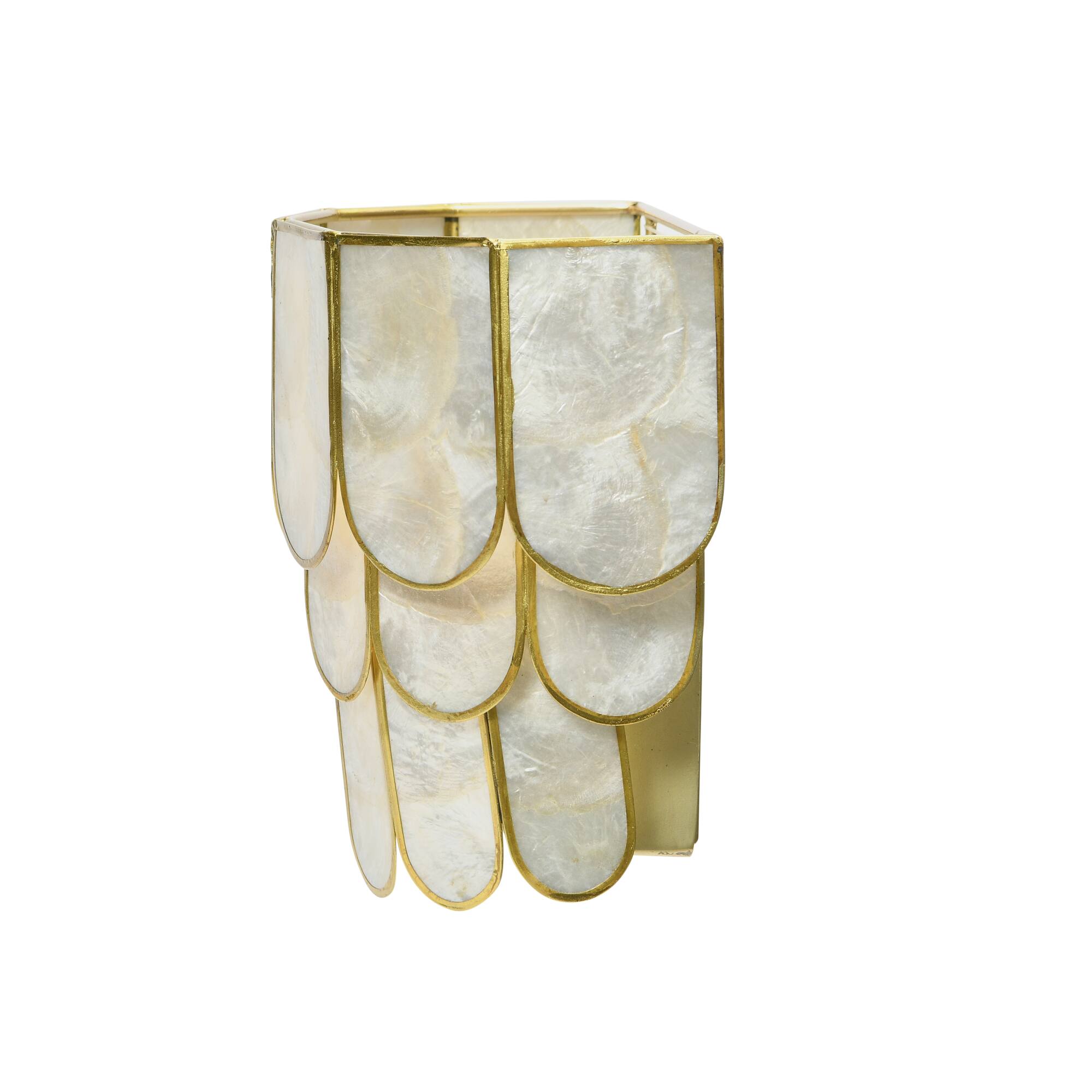 Hello Honey® 9" 4-Tier Capiz and Metal Wall Sconce